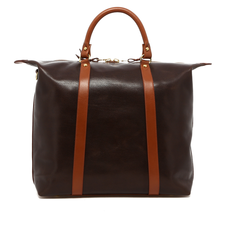 Hampton Tote - Coffee Bean/Cognac - Tumbled Leather in 