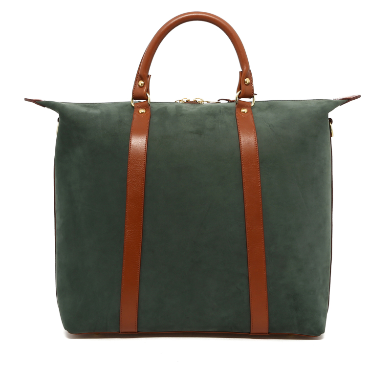 Hampton Tote Smoke Pine/Cognac - Nubuck in 