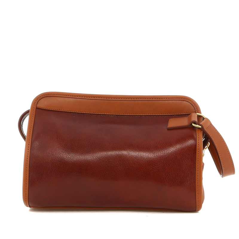 Large Travel Kit - Rum Raisin/Cognac - Tumbled - Linen Interior  in 