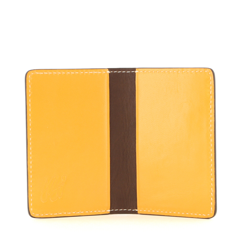 Folding Card Case - Beeswax/Chocolate Interior - Calf  in 