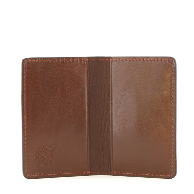 Folding Card Case - Cappuccino/Chocolate Interior - Calf  in 