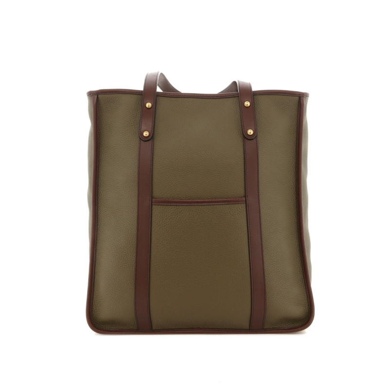 Market Tote - Light Military/Chocolate - Taurillon Leather
 in 