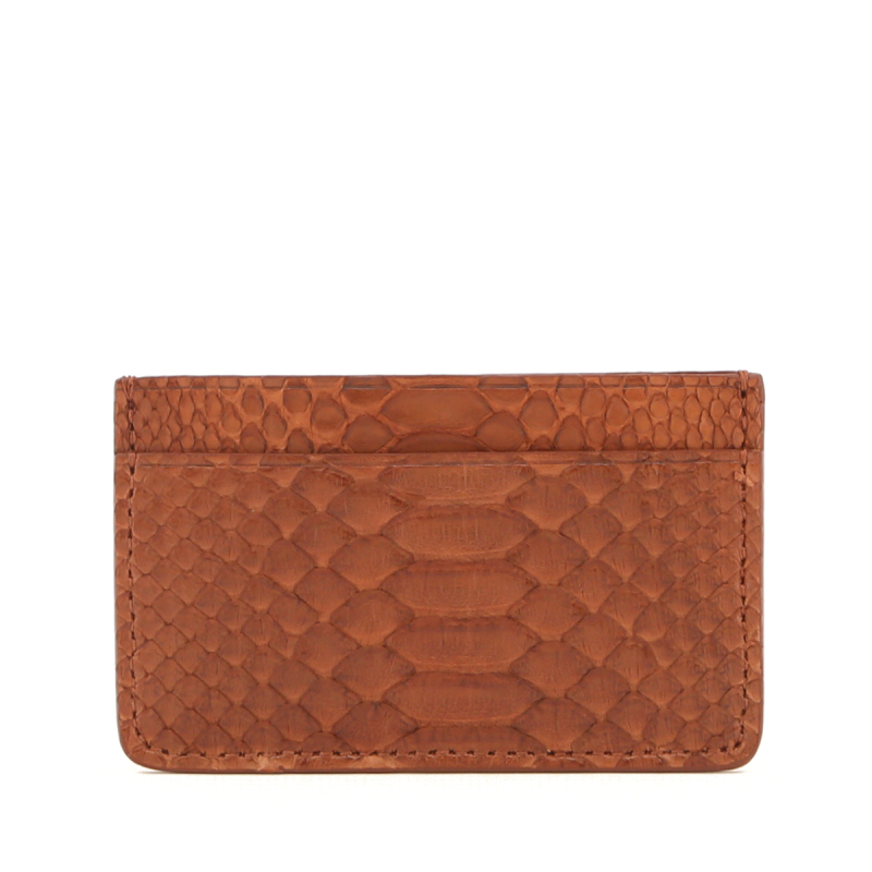 Mini Card Wallet - Cognac Python in 