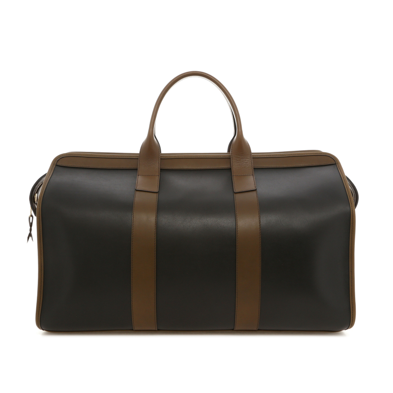 Signature Travel Duffle - Black/Olive/Chocolate - Harness Leather - Burgundy Sunbrella  in 