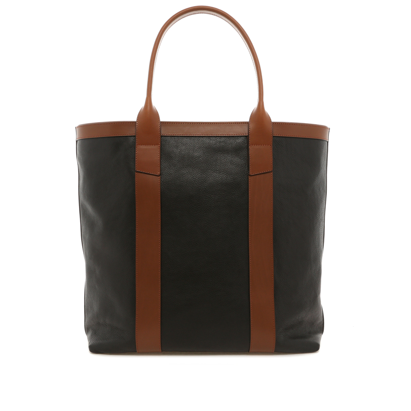 Tall Tote - Black/Chipmunk - Pebbled  - Forest Green Sunbrella
 in 