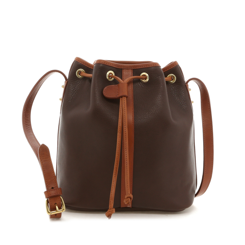 Bucket Bag  - Chocolate/Cognac - Tumbled - Capri Sunbrella  in 