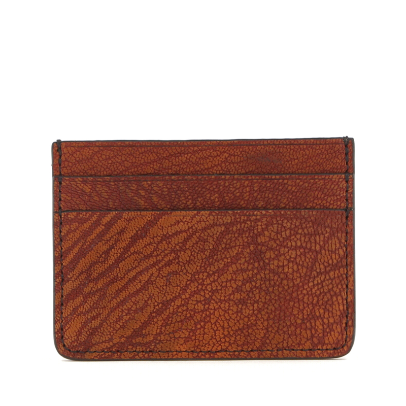 Double Card Case - Autumn - Chocolate Interior - Nubuck Goatskin in 