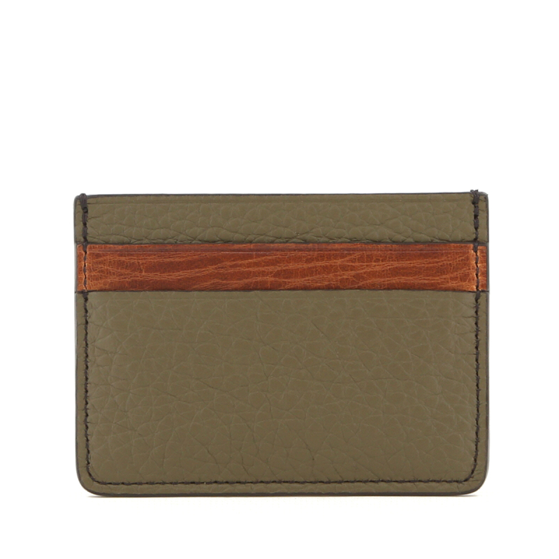 Double Card Case - Forest Taurillon / Chestnut - Chocolate Interior - Alligator in 