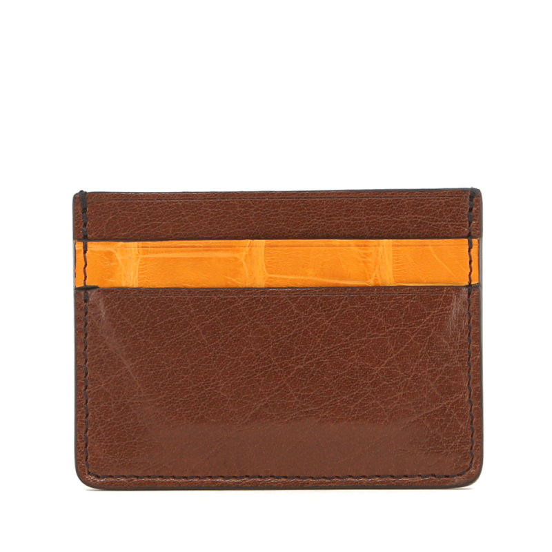 Double Card Case - Glazed Chestnut - Buttercup  in 