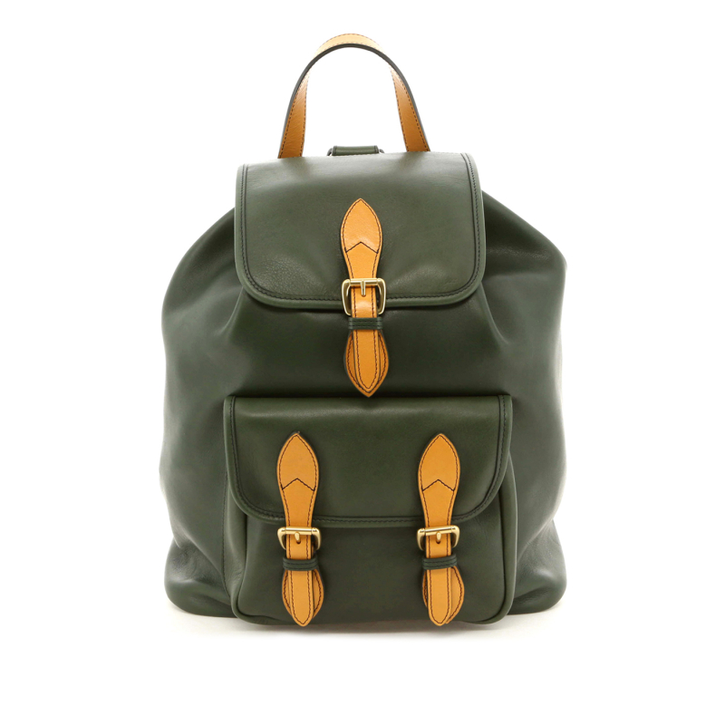 Classic Backpack - Green Tumbled/Ochre Tumbled in 