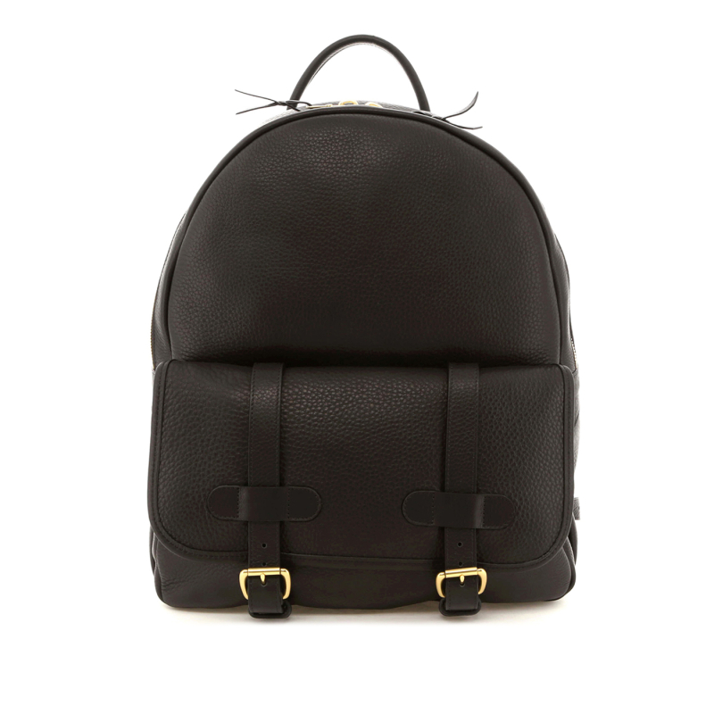 Hampton Backpack - Black Soft Pebbled Leather in 