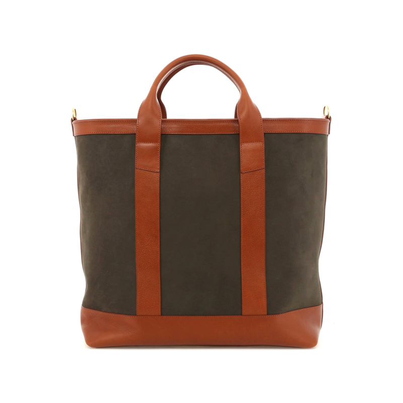 Tall Tote - Climbing Ivy/Cognac - Nubuck/Tumbled - Zipper Closure - 4