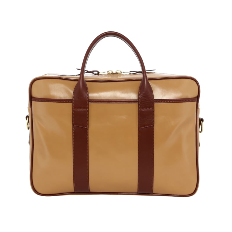 Commuter Briefcase - Taffy/Rum Raisin - Smooth Calf in 