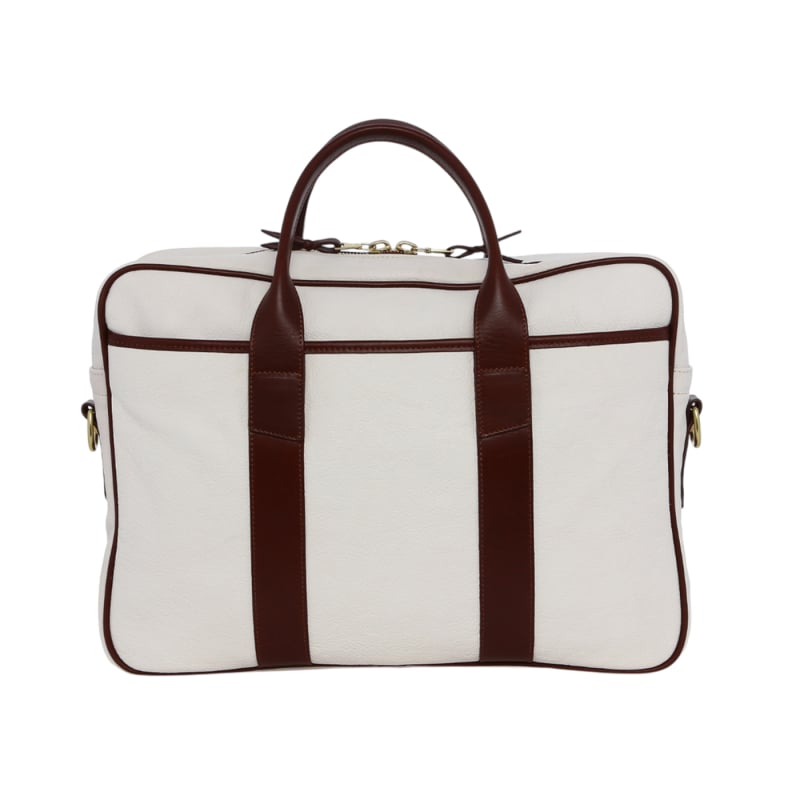 Commuter Briefcase - Marshmallow/Chestnut- Smooth Pebbled in 