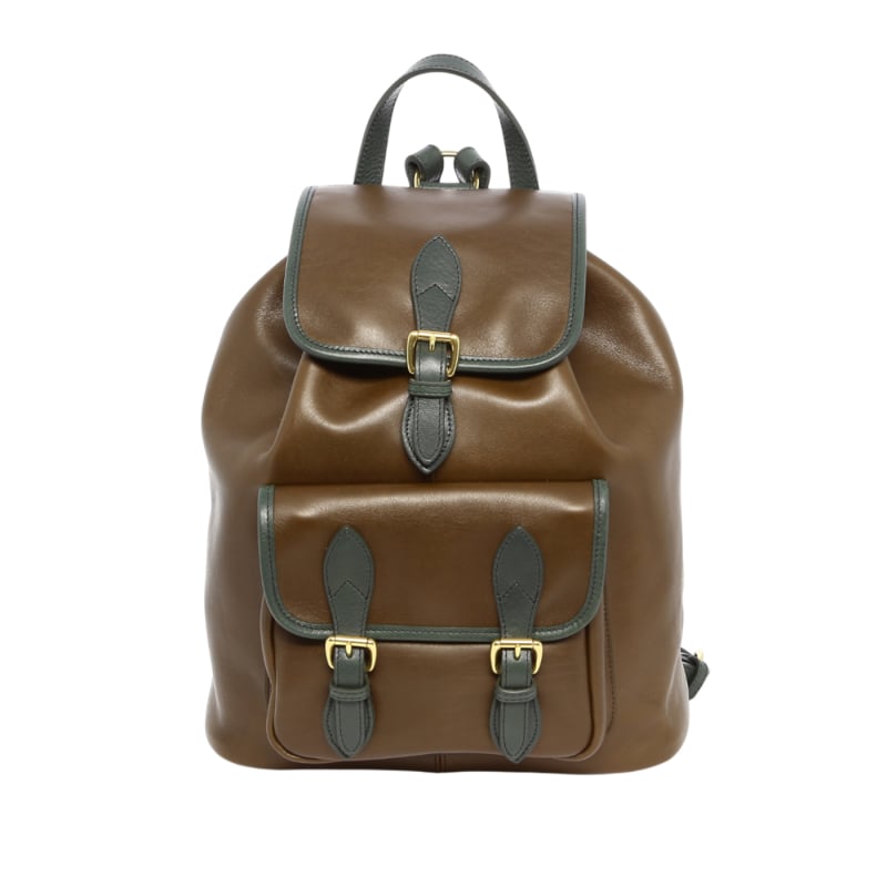 Classic Backpack - Olive/Pineneedle - Tumbled Leather in 