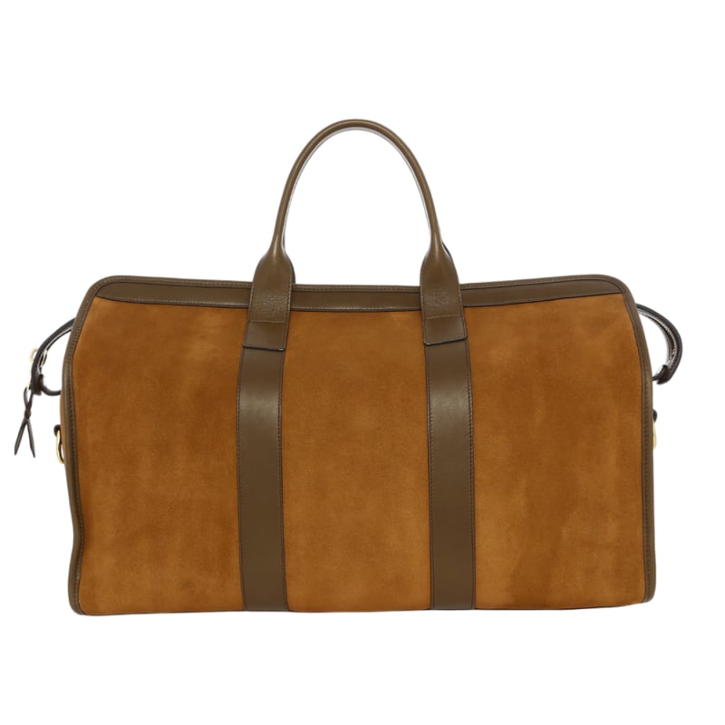 Signature Travel Duffle - Tobacco/Olive - Suede - Linen Sunbrella in 