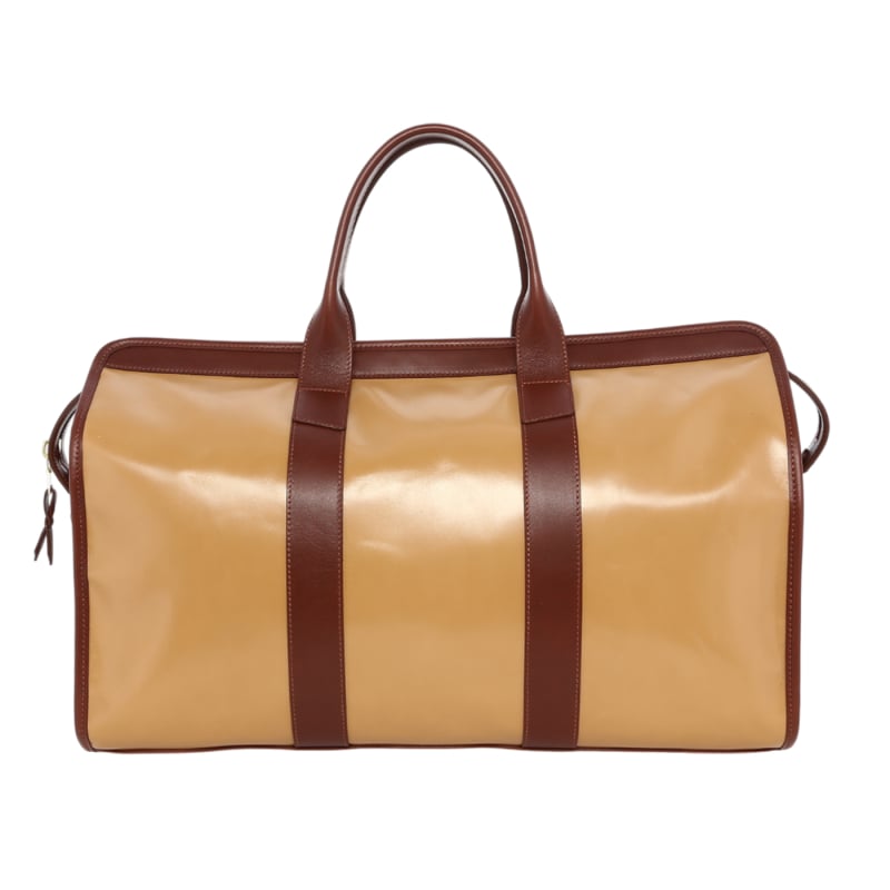 Signature Travel Duffle - Taffy/Chesnut - Smooth Calf - Pacific Blue Sunbrella in 