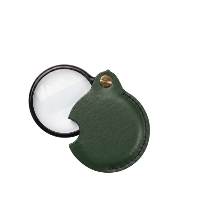 Pocket Magnifying Glass in smooth tumbled leather