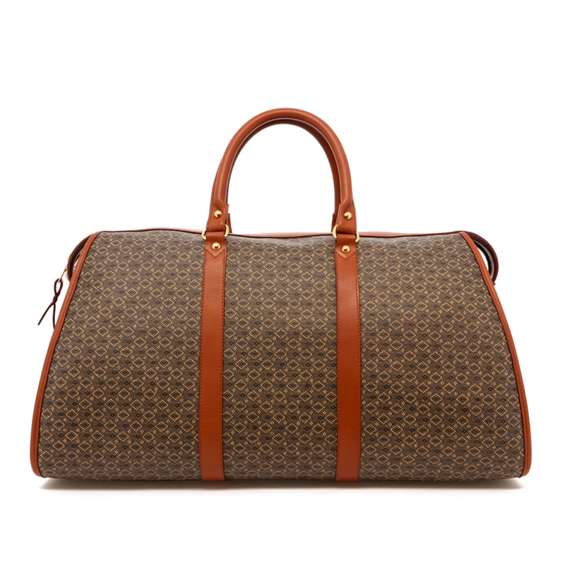 Hampton Duffle - Printed Diamond Canvas/Cognac Trim in 