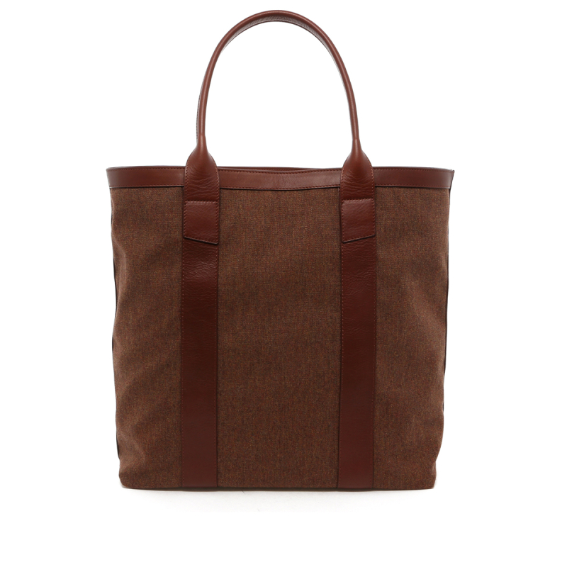 Tall Tote - Saddle Heritage/Chestnut Trim - Sunbrella Tweed in 