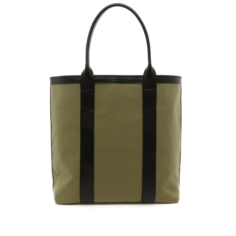 Tall Tote - Sage Felt / Black Leather Trim - Grey Cordura Interior in 