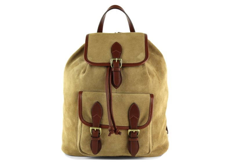 Suede Classic Backpack -Sand/Chestnut in suede
