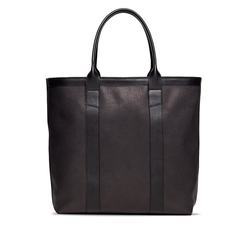 Chèvre Tall Tote -Black in goat skin