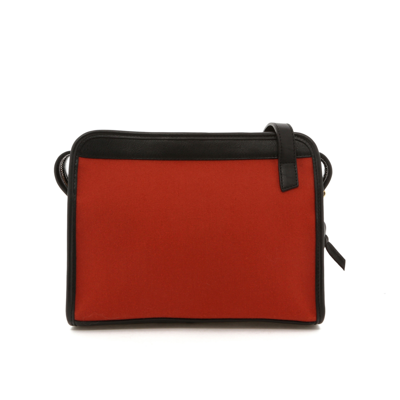 Blazer Bag - Terracotta/Black Leather Trim - Felt - Navy Sunbrella Lining in 