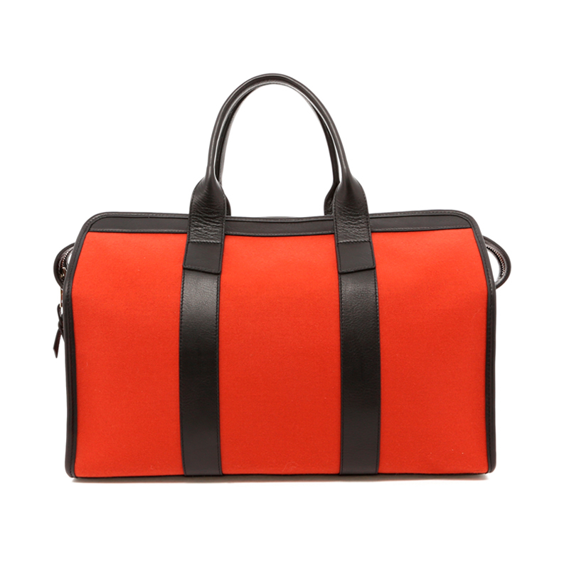 Small Travel Duffle - Terracotta/Black Trim - Felt - Grey Cordura Interior in 