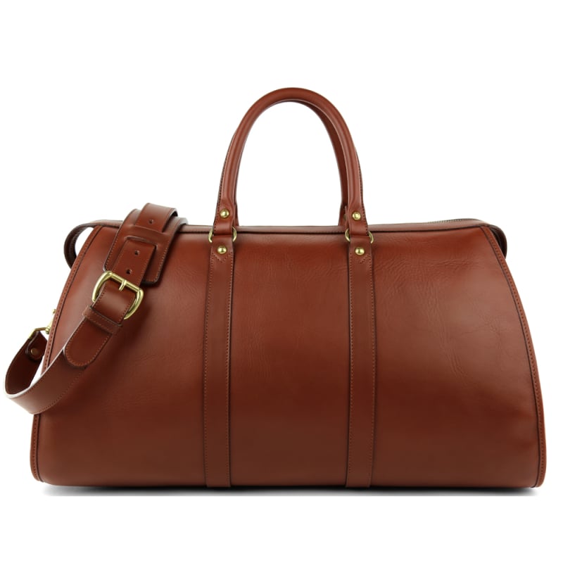 Hampton Travel Duffle  in smooth tumbled leather