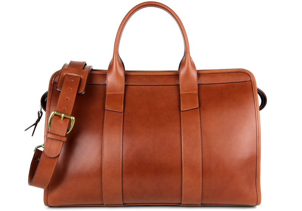 small leather travel bag