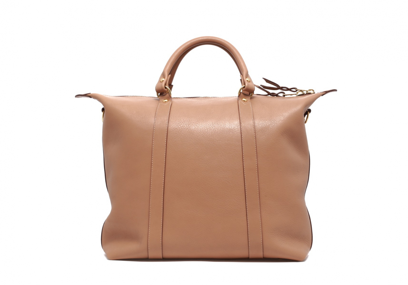 taupe leather tote