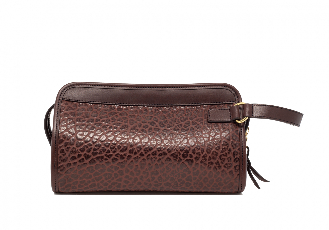 small leather toiletry bag