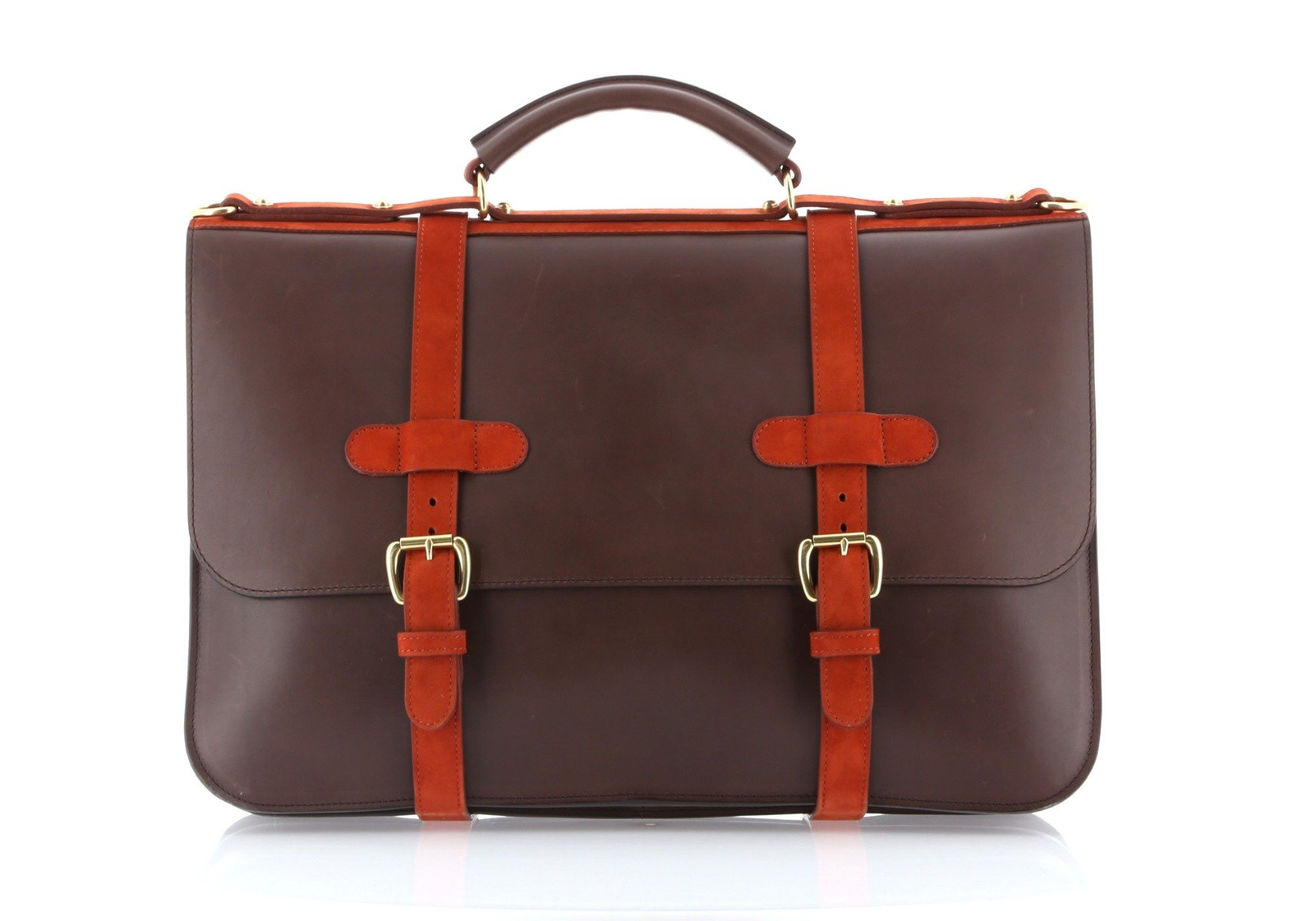 belting leather briefcase