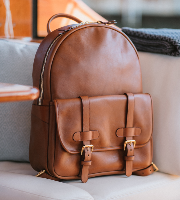 Leather Backpack Brown Frank Clegg